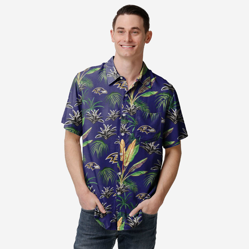 Baltimore Ravens Victory Vacay Button Up Shirt FOCO S - FOCO.com