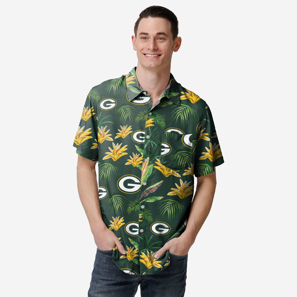 Green Bay Packers Victory Vacay Button Up Shirt FOCO S - FOCO.com