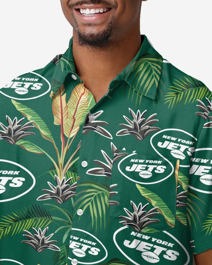 New York Jets Victory Vacay Button Up Shirt FOCO - FOCO.com