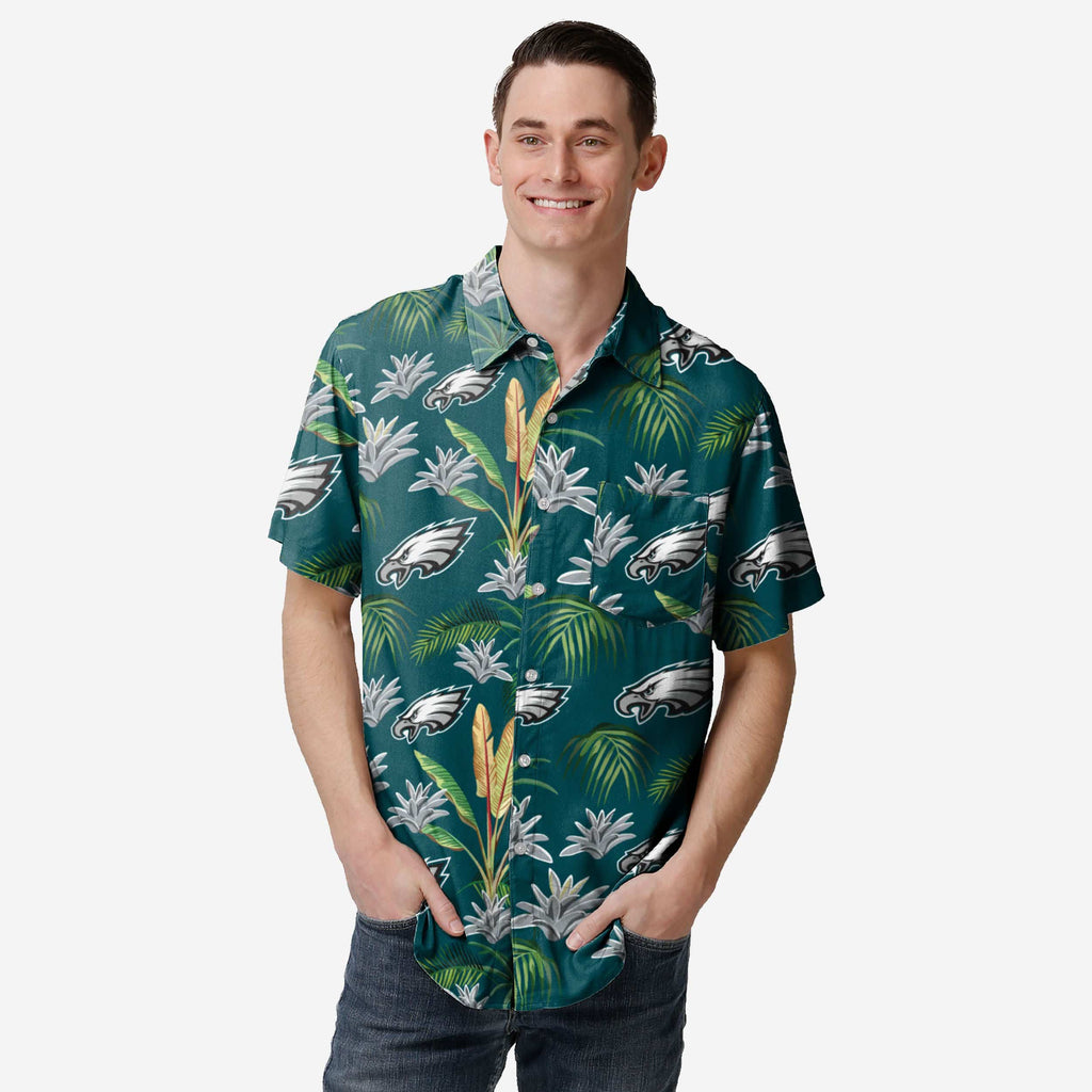 Philadelphia Eagles Victory Vacay Button Up Shirt FOCO S - FOCO.com