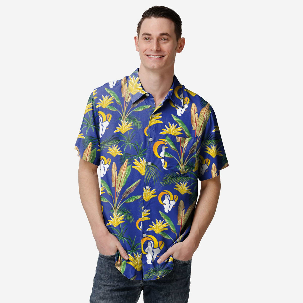 Los Angeles Rams Victory Vacay Button Up Shirt FOCO S - FOCO.com