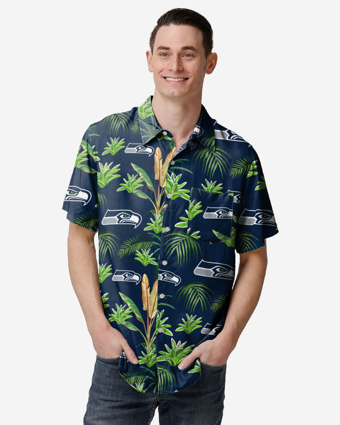 Seattle Seahawks Victory Vacay Button Up Shirt FOCO S - FOCO.com