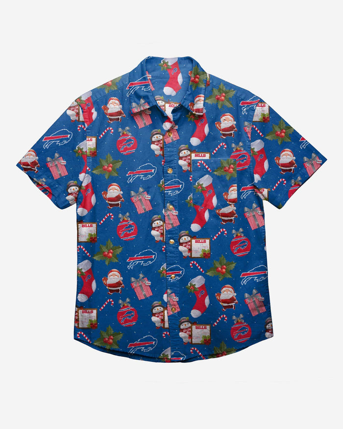 Buffalo Bills Christmas Explosion Button Up Shirt FOCO - FOCO.com