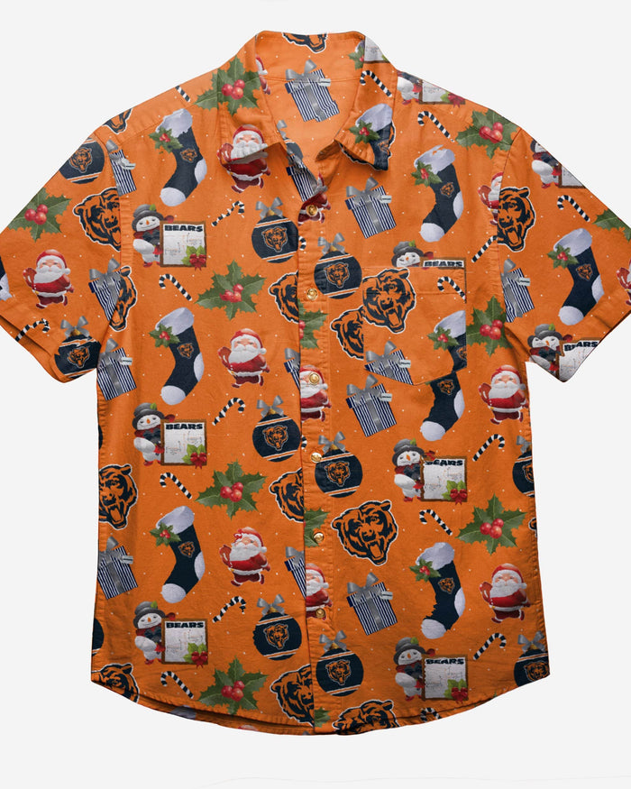 Chicago Bears Christmas Explosion Button Up Shirt FOCO - FOCO.com