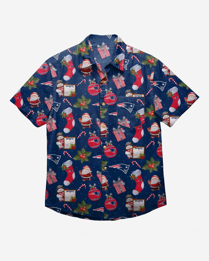 New England Patriots Christmas Explosion Button Up Shirt FOCO - FOCO.com