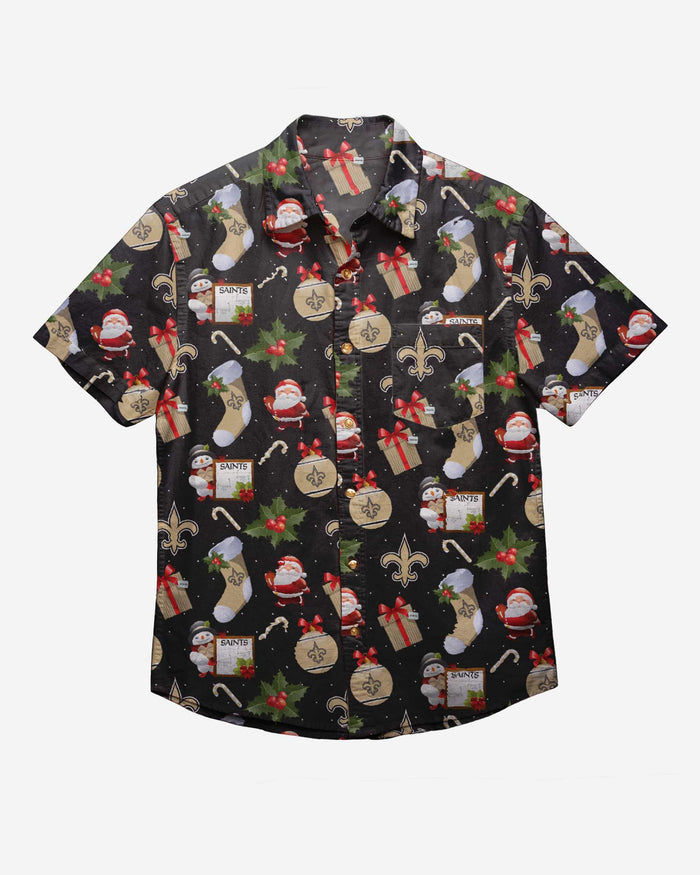 New Orleans Saints Christmas Explosion Button Up Shirt FOCO - FOCO.com