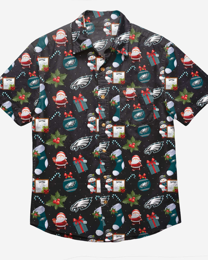 Philadelphia Eagles Christmas Explosion Button Up Shirt FOCO - FOCO.com