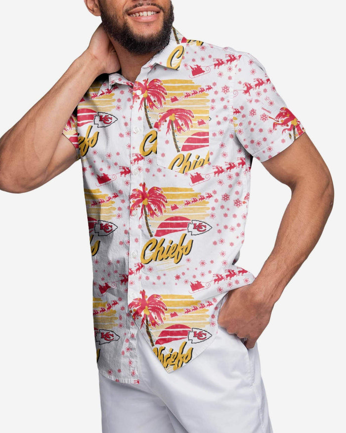 Kansas City Chiefs Winter Tropical Button Up Shirt FOCO M - FOCO.com