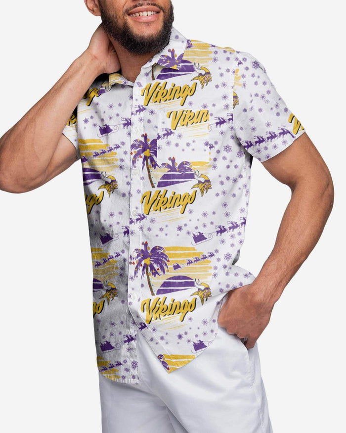 Minnesota Vikings Winter Tropical Button Up Shirt FOCO S - FOCO.com