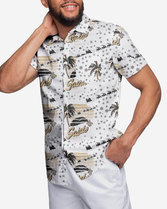 New Orleans Saints Winter Tropical Button Up Shirt FOCO S - FOCO.com