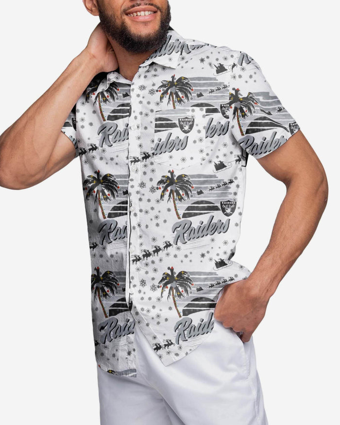 Las Vegas Raiders Winter Tropical Button Up Shirt FOCO M - FOCO.com