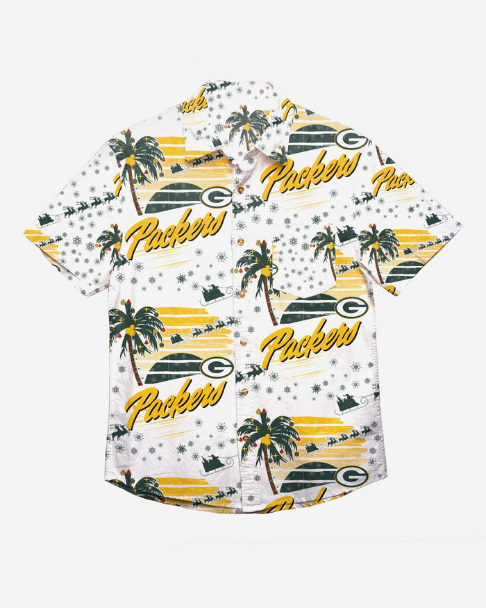 Green Bay Packers Winter Tropical Button Up Shirt FOCO - FOCO.com