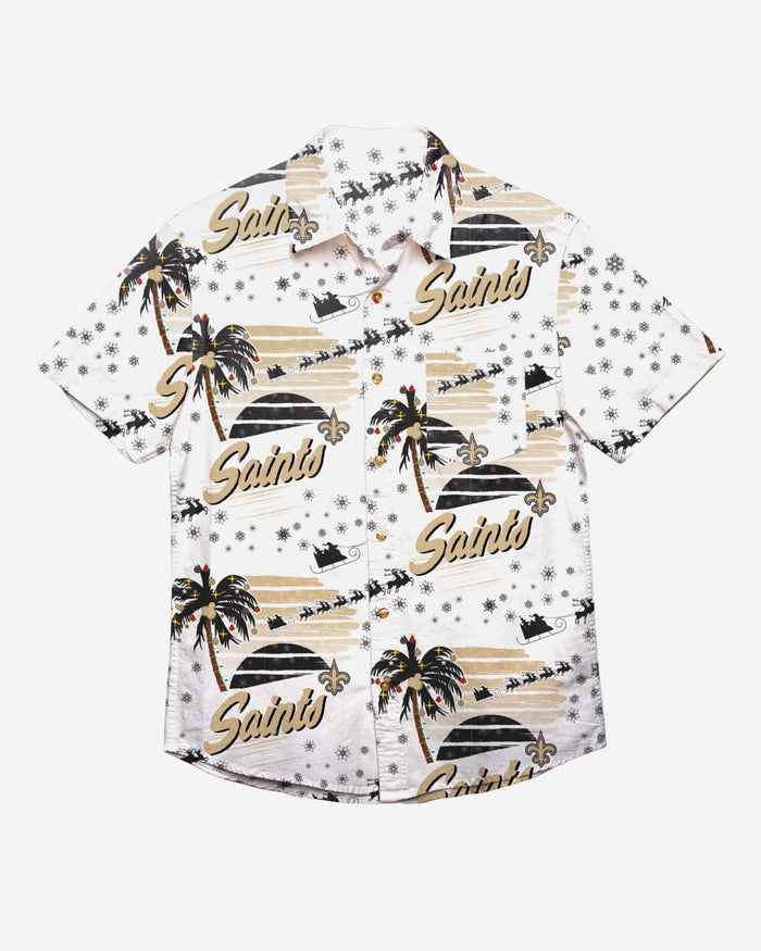 New Orleans Saints Winter Tropical Button Up Shirt FOCO - FOCO.com