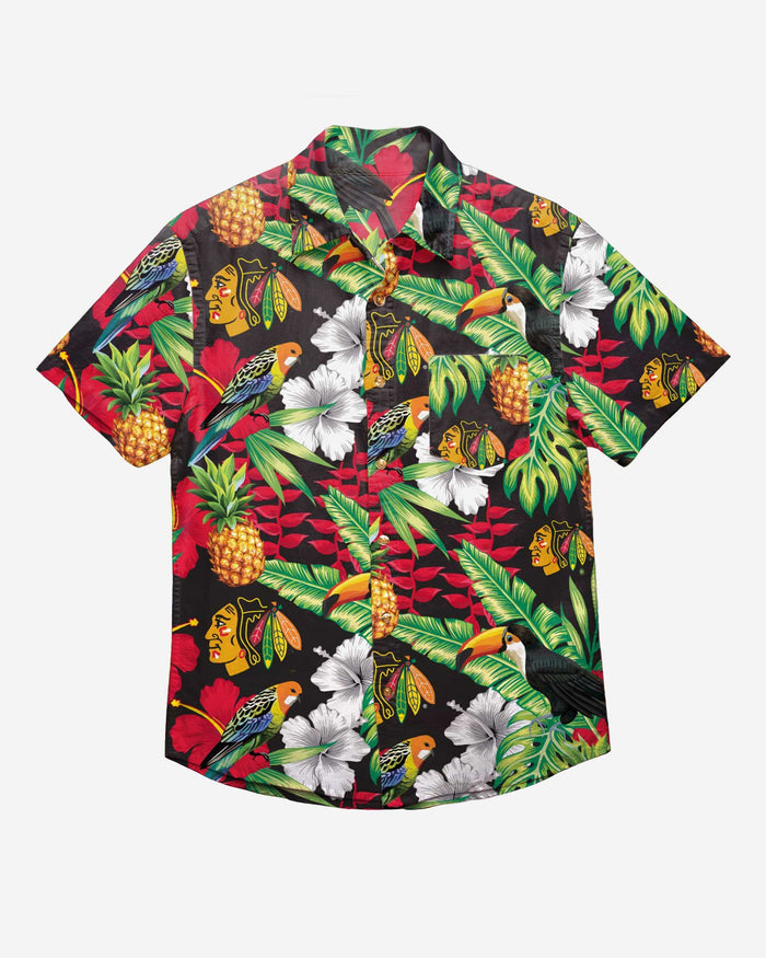 Chicago Blackhawks Floral Button Up Shirt FOCO - FOCO.com