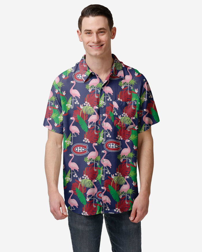 Montreal Canadiens Floral Button Up Shirt FOCO S - FOCO.com