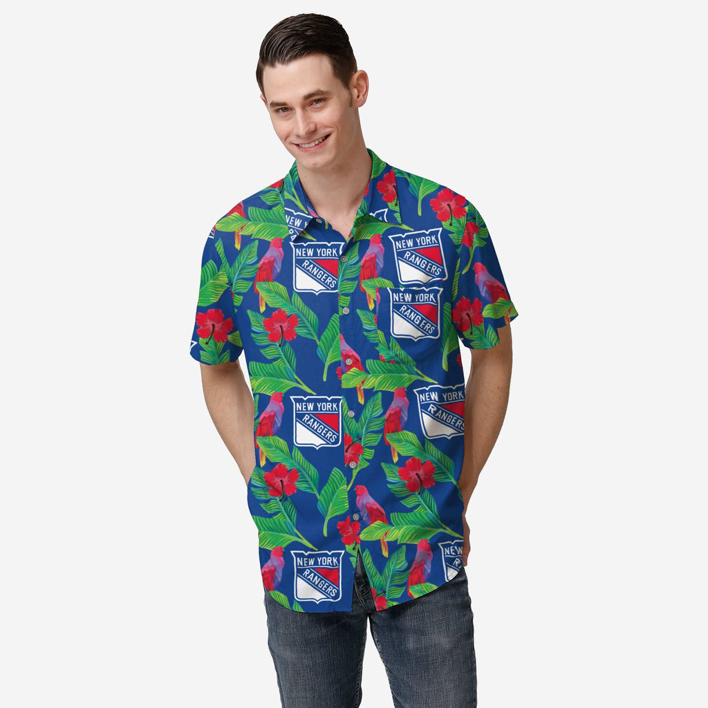 New York Rangers Floral Button Up Shirt FOCO S - FOCO.com