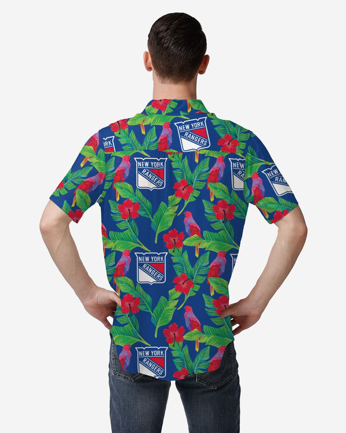 New York Rangers Floral Button Up Shirt FOCO - FOCO.com