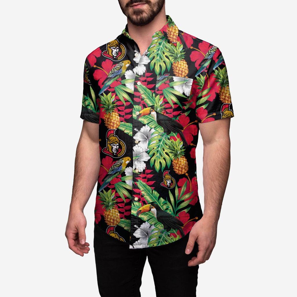 Ottawa Senators Floral Button Up Shirt FOCO S - FOCO.com