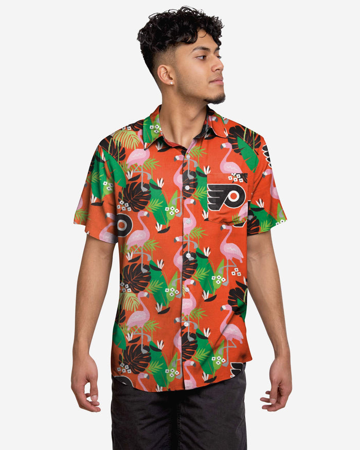 Philadelphia Flyers Floral Button Up Shirt FOCO S - FOCO.com