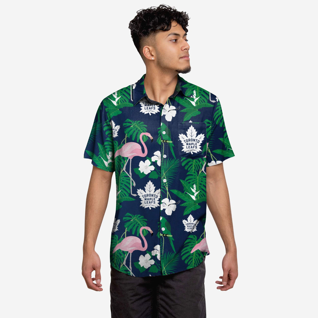 Toronto Maple Leafs Floral Button Up Shirt FOCO S - FOCO.com