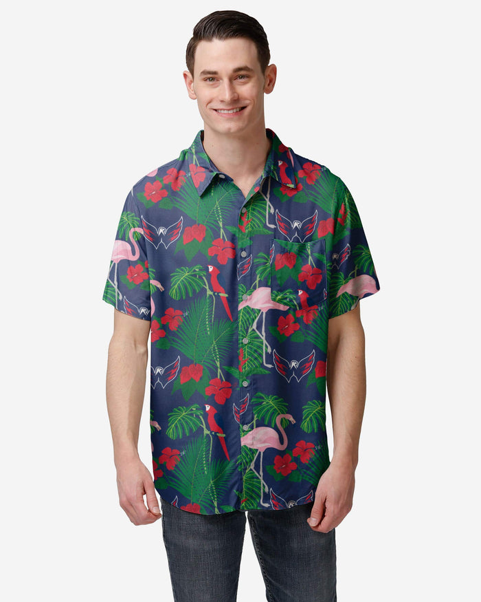 Washington Capitals Floral Button Up Shirt FOCO S - FOCO.com