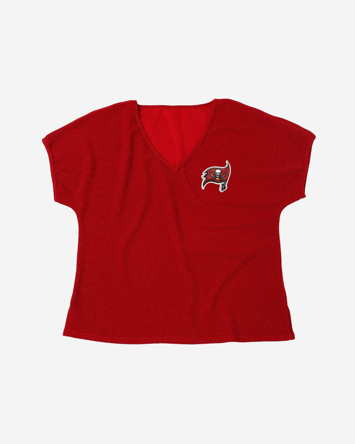 Tampa Bay Buccaneers Womens Gametime Glitter V-Neck T-Shirt FOCO - FOCO.com