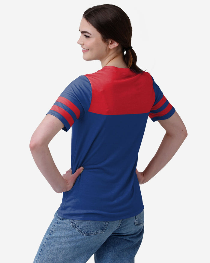 Buffalo Bills Womens Team Stripe Property Of V-Neck T-Shirt FOCO - FOCO.com