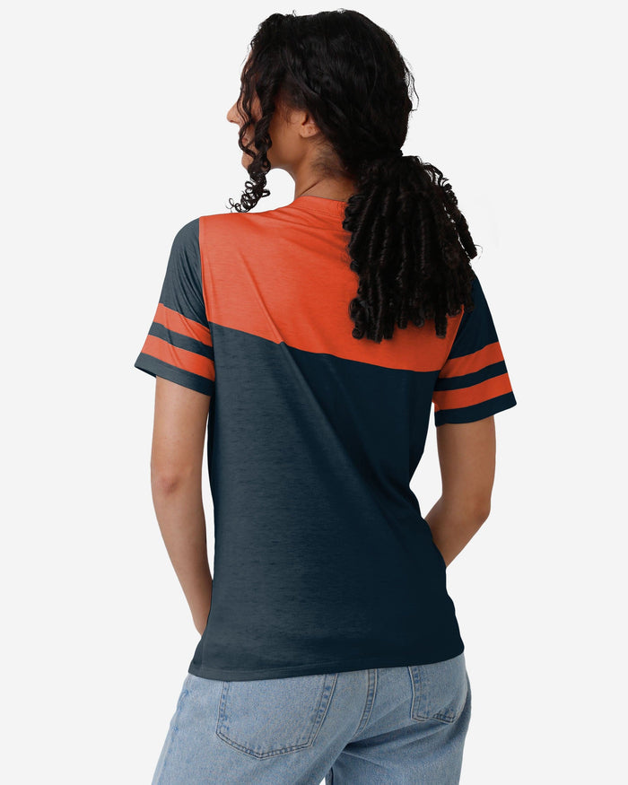 Chicago Bears Womens Team Stripe Property Of V-Neck T-Shirt FOCO - FOCO.com