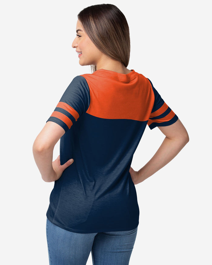 Denver Broncos Womens Team Stripe Property Of V-Neck T-Shirt FOCO - FOCO.com