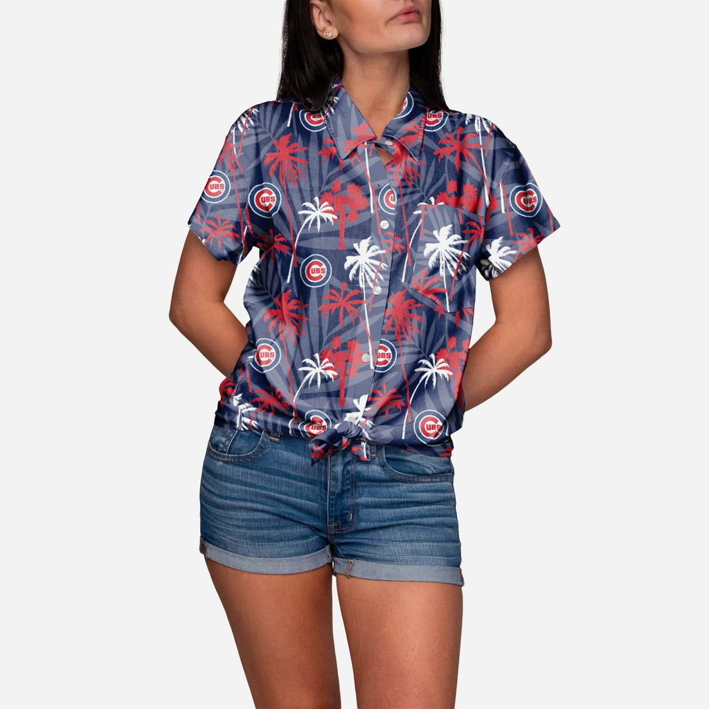 Chicago Cubs Tropic Of Da Palms Womens Button Up Shirt FOCO S - FOCO.com