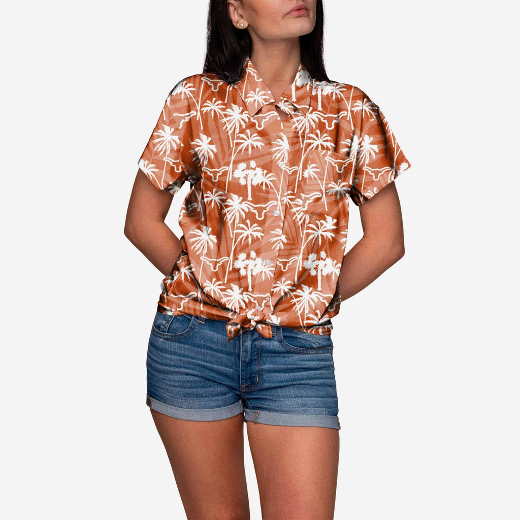 Texas Longhorns Tropic of Da Palms Womens Button Up Shirt FOCO S - FOCO.com