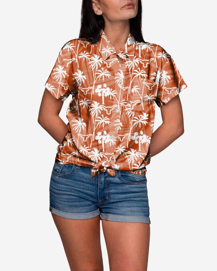 Texas Longhorns Tropic of Da Palms Womens Button Up Shirt FOCO S - FOCO.com