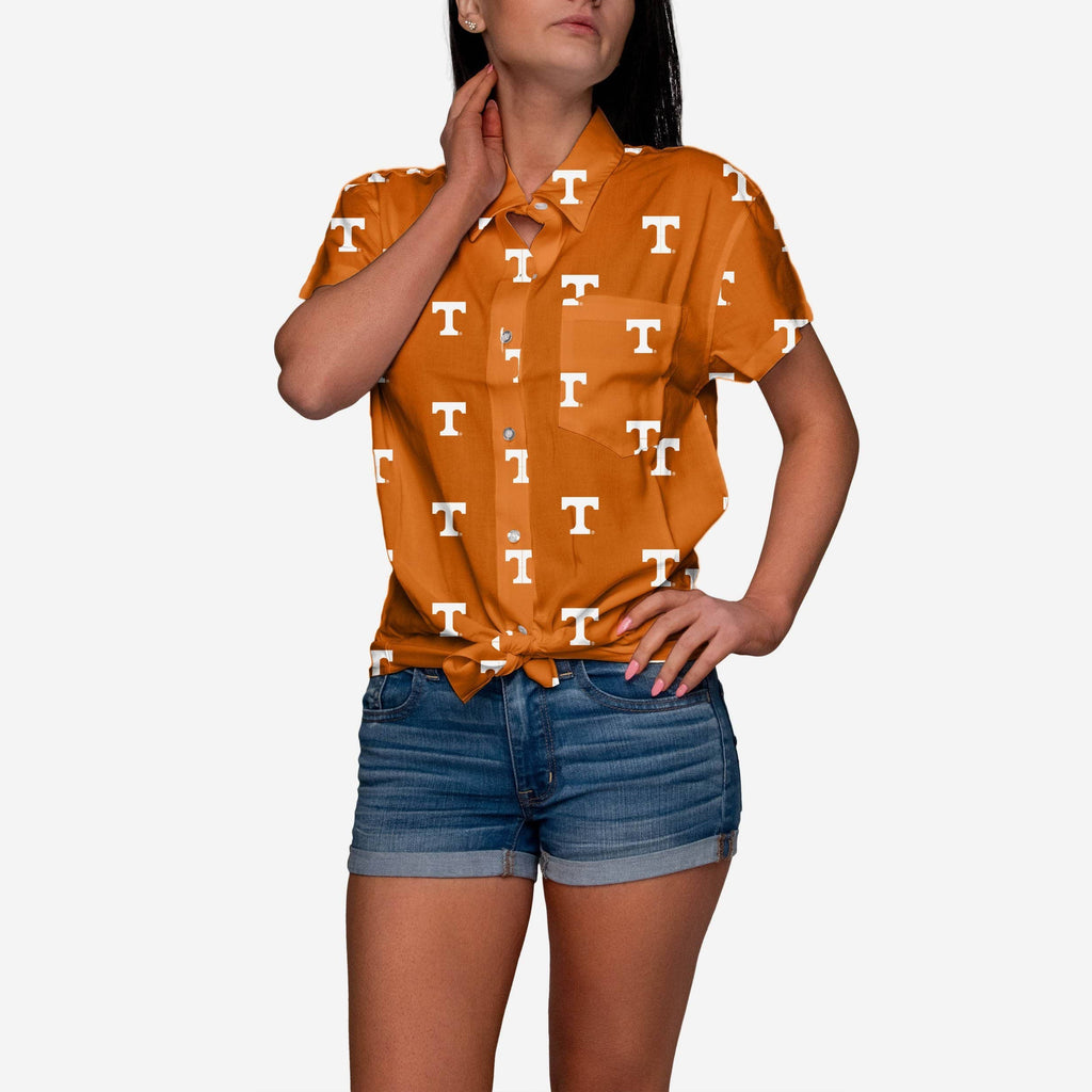 Tennessee Volunteers Logo Blast Womens Button Up Shirt FOCO S - FOCO.com