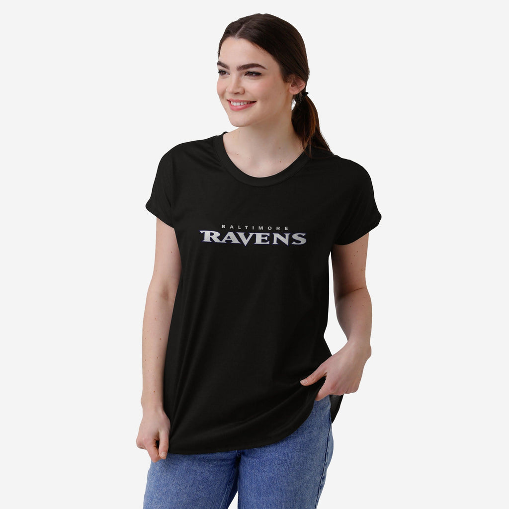 Baltimore Ravens Womens Wordmark Black Tunic Top FOCO S - FOCO.com