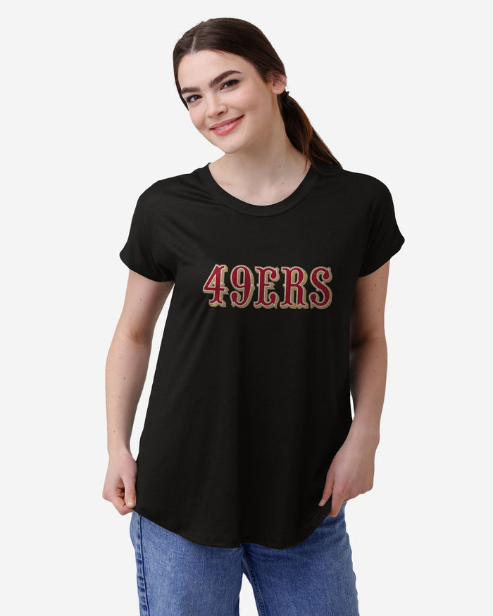 San Francisco 49ers Womens Wordmark Black Tunic Top FOCO S - FOCO.com