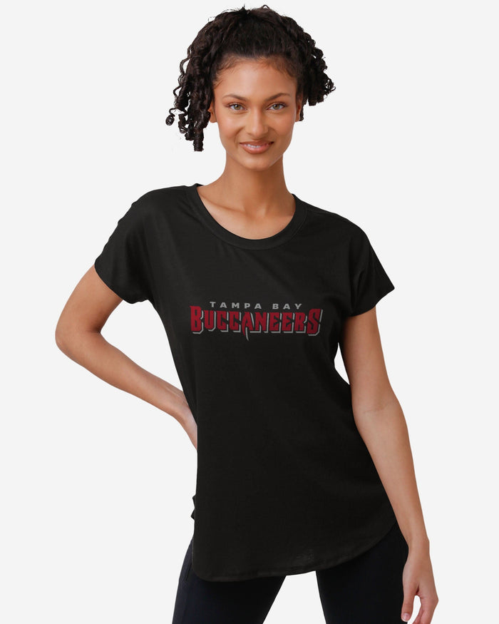 Tampa Bay Buccaneers Womens Wordmark Black Tunic Top FOCO S - FOCO.com