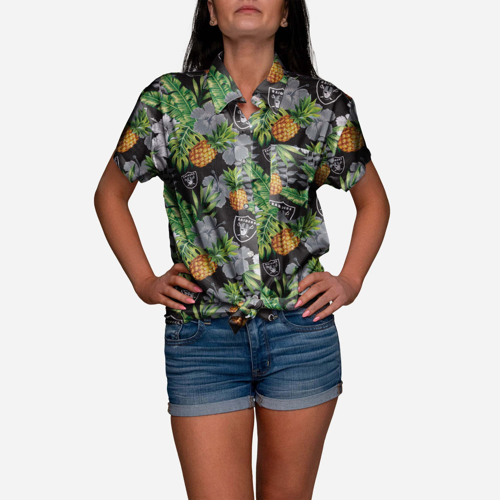 Las Vegas Raiders My Fine-Apple Womens Button Up Shirt FOCO S - FOCO.com