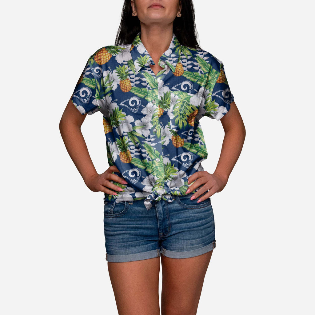 Los Angeles Rams My Fine-Apple Womens Button Up Shirt FOCO S - FOCO.com