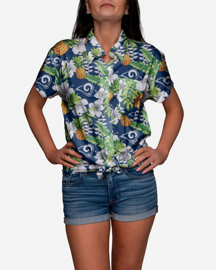 Los Angeles Rams My Fine-Apple Womens Button Up Shirt FOCO S - FOCO.com