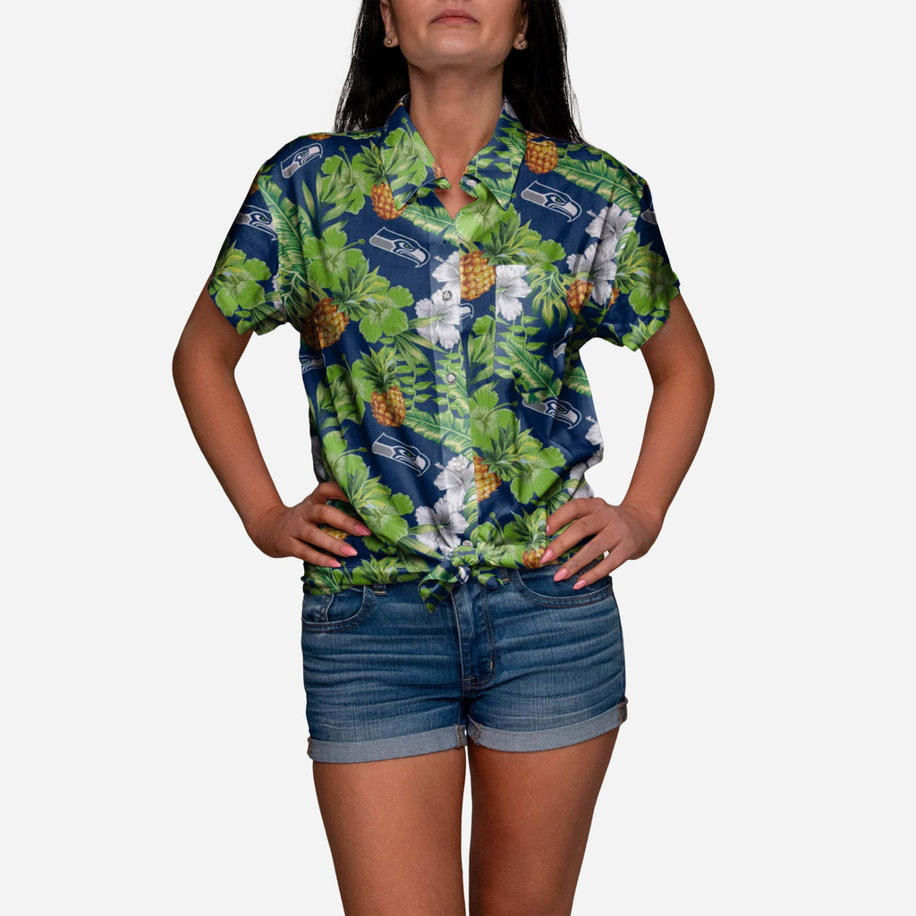 Seattle Seahawks My Fine-Apple Womens Button Up Shirt FOCO S - FOCO.com