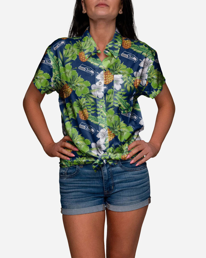 Seattle Seahawks My Fine-Apple Womens Button Up Shirt FOCO S - FOCO.com