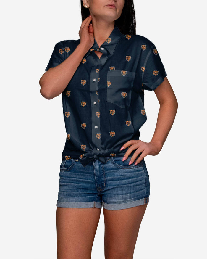 Chicago Bears Logo Blast Womens Button Up Shirt FOCO S - FOCO.com