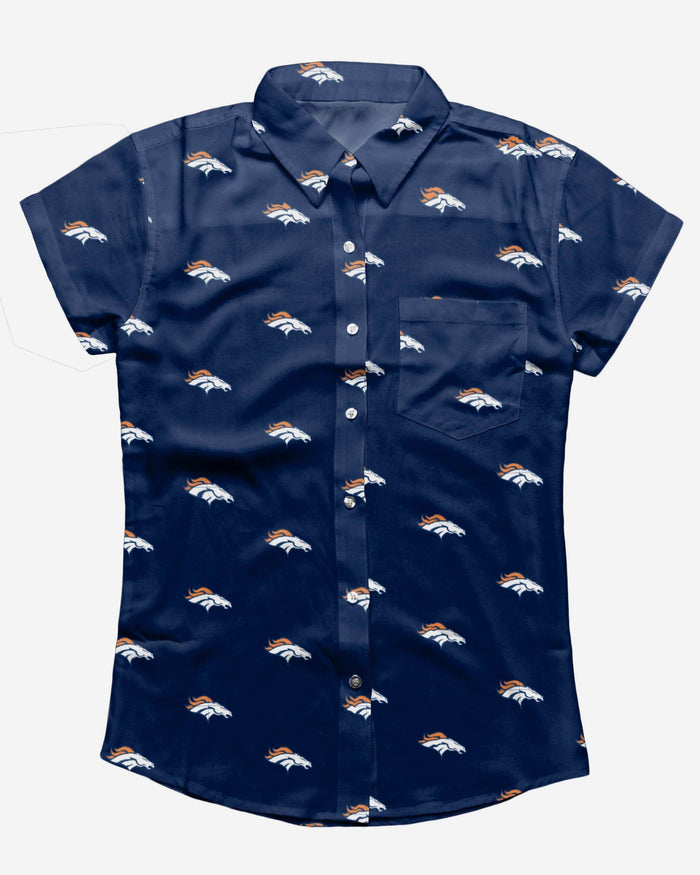 Denver Broncos Logo Blast Womens Button Up Shirt FOCO - FOCO.com