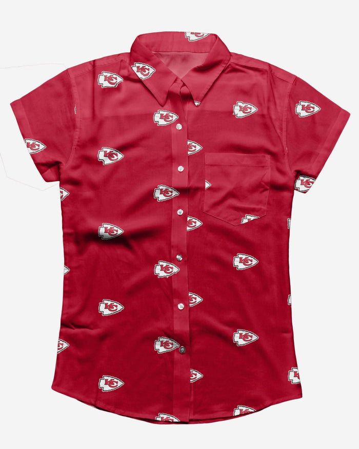 Kansas City Chiefs Logo Blast Womens Button Up Shirt FOCO - FOCO.com