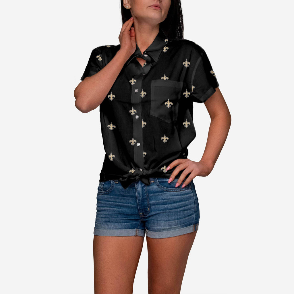 New Orleans Saints Logo Blast Womens Button Up Shirt FOCO S - FOCO.com