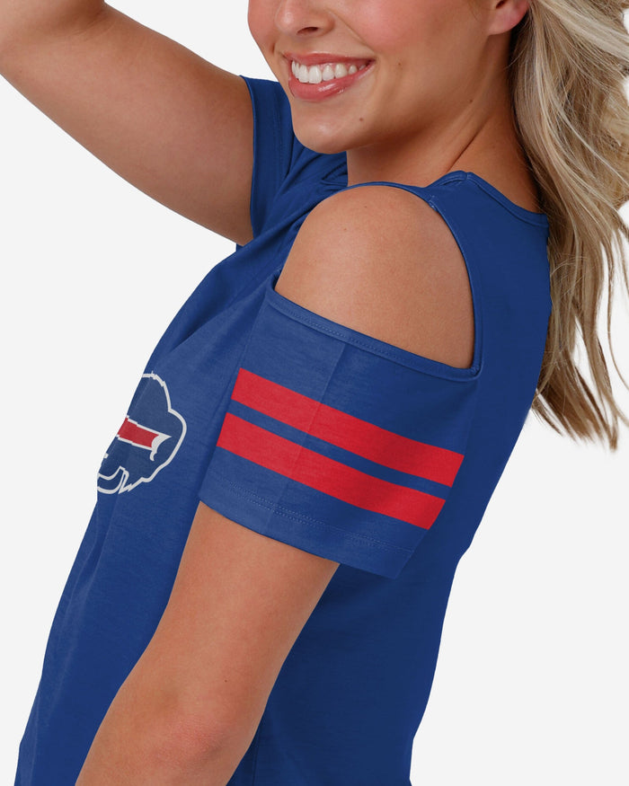 Buffalo Bills Womens Cold Shoulder T-Shirt FOCO - FOCO.com