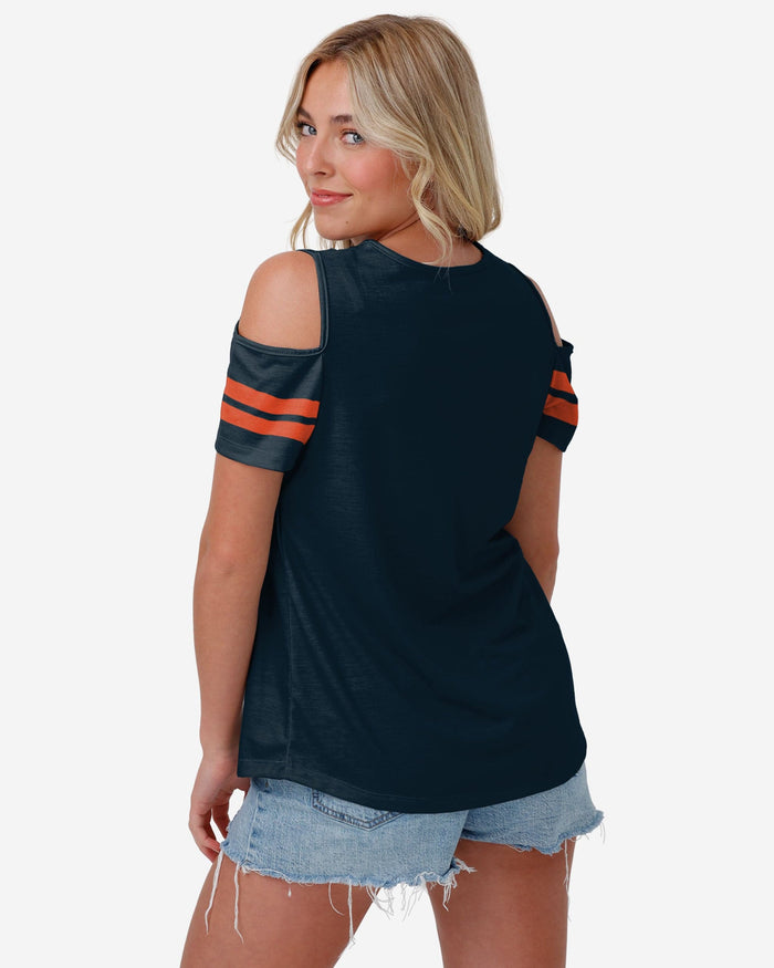 Chicago Bears Womens Cold Shoulder T-Shirt FOCO - FOCO.com