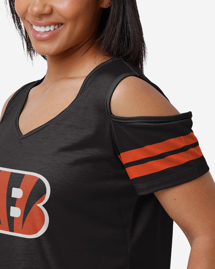 Cincinnati Bengals Womens Cold Shoulder T-Shirt FOCO - FOCO.com