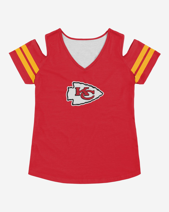 Kansas City Chiefs Womens Cold Shoulder T-Shirt FOCO - FOCO.com