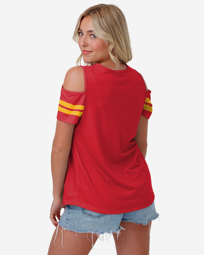 Kansas City Chiefs Womens Cold Shoulder T-Shirt FOCO - FOCO.com